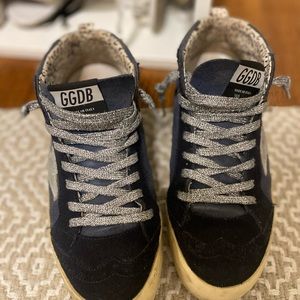 Golden Goose Mid Star!! Navy with metallic laces. Size 37